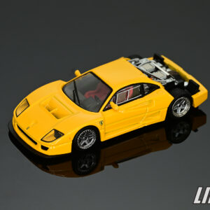 極致模型 1/64 Tecnomodel Diecast Ferrari F40 LM 1996 Press version Modena Yellow  Silver Wheels  with open rear part and anegiine detail#TM64-01B