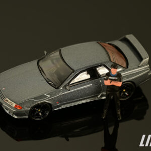 極致模型 1/64 MINI GT Nissan Skyline GT-R (R32) Nismo Gunmetal W/ Matsuda Figure Tsugio Matsuda Collection#MGT00869-R