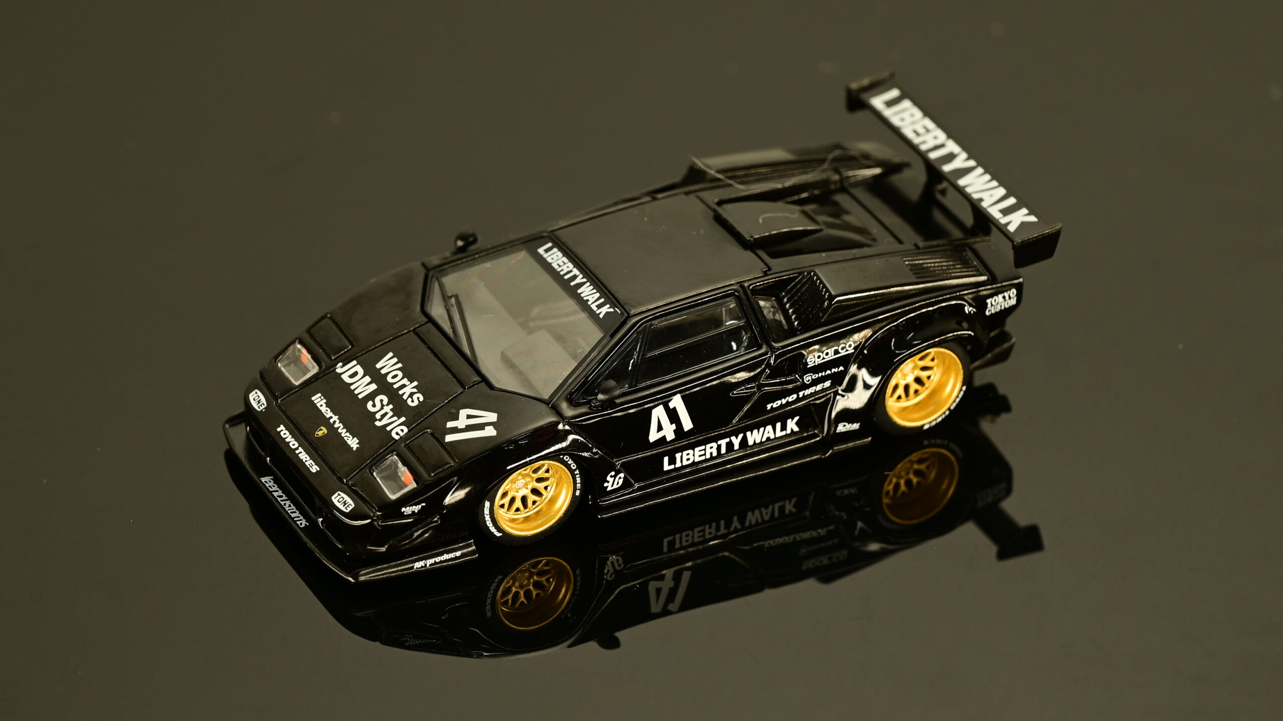 (點數更換區)極致模型 1/64 MINI GT Lamborghini Countach LB-WORKS Black#MGT01081-L